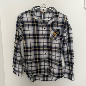 Women’s West Virginia (WVU) Flannel Shirt NWT